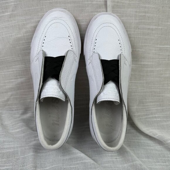 Nike SB Zoom Janoski HT Slip On White Leather Skate Shoes Men's 5.5 / Women's 7 - Picture 1 of 5